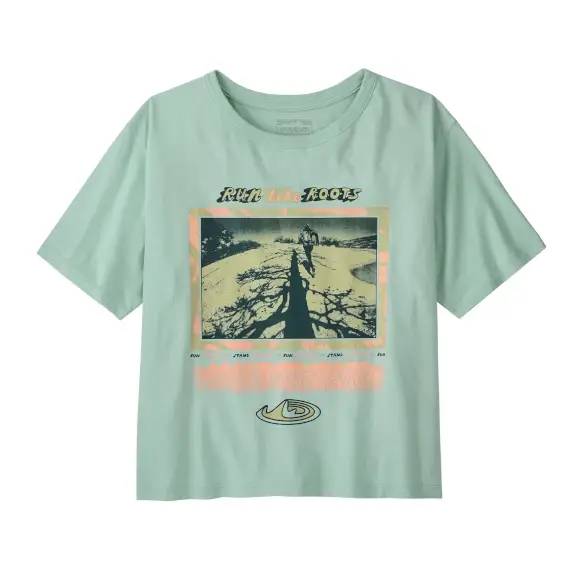 Oferta limitowana Koszulka damska Patagonia Run Like Roots Easy-Cut Thin Ice