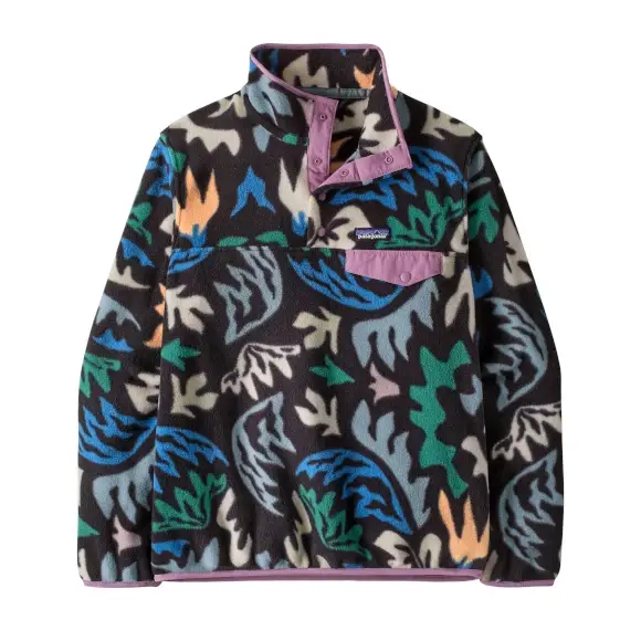 Hit sprzedaży Bluza damska Patagonia Lightweight Synchilla Snap-T Fleece Pullover Kaleido: Black
