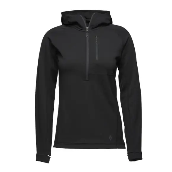 Oferta limitowana Bluza damska Black Diamond Coefficient Quarter Zip Fleece Hoody Black