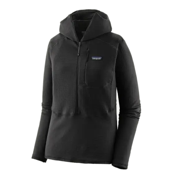 Bluza polarowa damska Patagonia R1 Pullover Hoody Black Sprawdź teraz