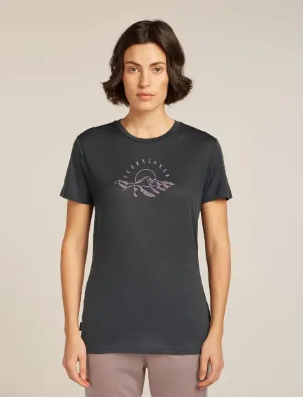 Popularny Koszulka damska Icebreaker Merino 150 Tech Lite Sunrise Sumit Obsidian