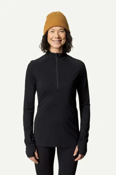 Damska koszulka Houdini Desoli Light Half Zip True Black Ekspresowa dostawa