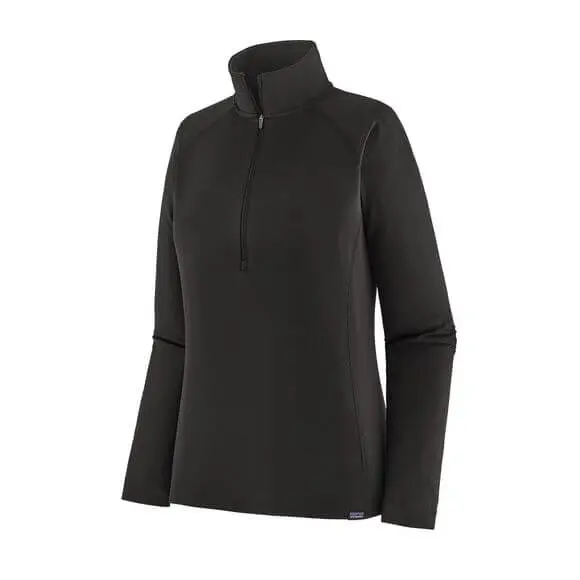 Koszulka damska Patagonia Capilene Midweight Zip Neck Black Promocja