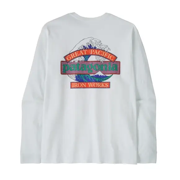 Koszulka z długim rękawem Patagonia Long-Sleeved Great Waves Responsibili-Tee Fiber White Ostatnia szansa