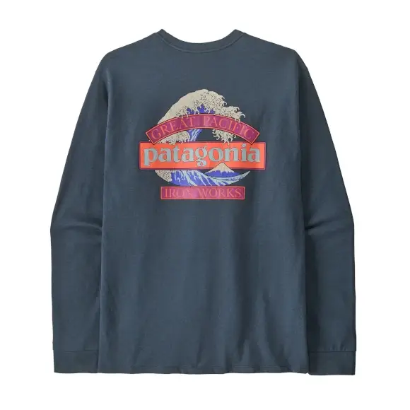 Koszulka z długim rękawem Patagonia Long-Sleeved Great Waves Responsibili-Tee Summit Blue Obniżka ceny