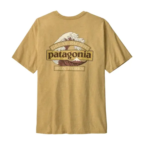 Koszulka męska Patagonia Great Waves Responsibili-Tee Lynx Tan Popularny