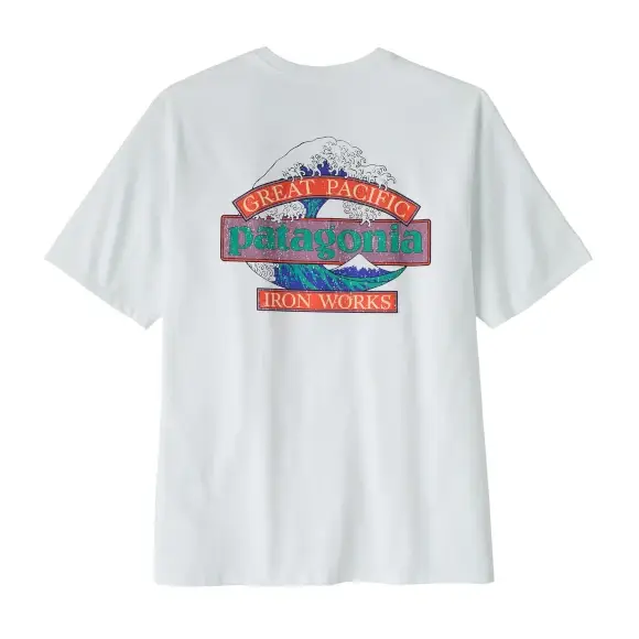 Niska cena Koszulka męska Patagonia Great Waves Responsibili-Tee Fiber White