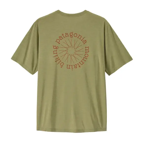 Najlepsza cena Koszulka trekkingowa męska Patagonia Capilene Cool Daily Shirt Spoke Stencil Gumtree Green - Light Gumtree Green X-Dye