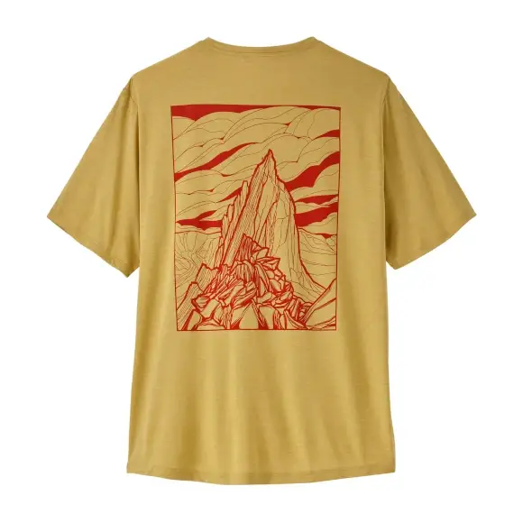 Niska cena Koszulka męska Patagonia Capilene Cool Daily Shirt - Cloud Crag Limestone Yellow - Light Limestone Yellow X-Dye