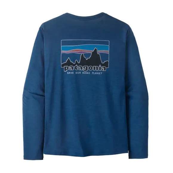 Łatwy zwrot Koszulka męska Patagonia Long-Sleeved Capilene Cool Daily Shirt - '73 Skyline Light Clement Blue X-Dye