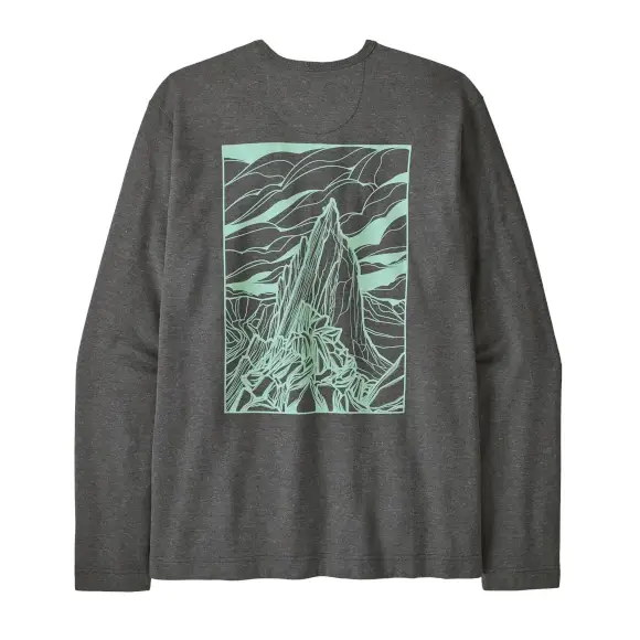 Sprawdź teraz Koszulka z długim rękawem Patagonia Lightweight Cloud Crag Wildrise Crew Ink Black