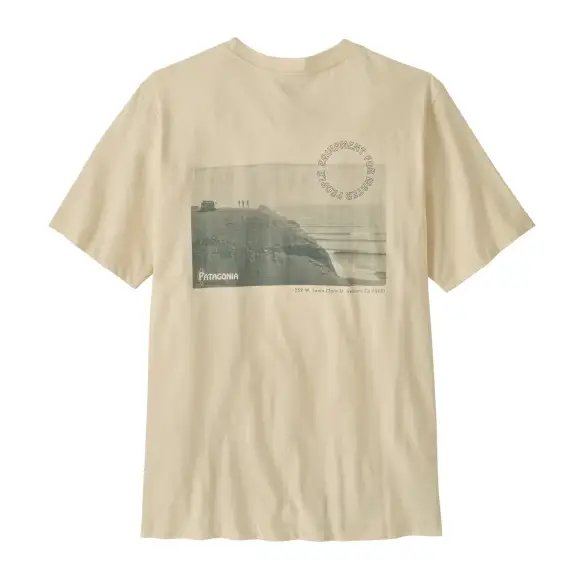 Oferta czasowa Koszulka z nadrukiem Patagonia Water People Spotter T-Shirt Undyed Natural