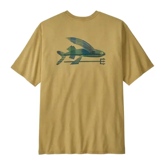 Ostatnia szansa Koszulka męska Patagonia Responsibili-Tee Flying Fish Limestone Yellow Heritage Fitz