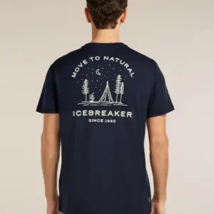 Koszulka męska Icebreaker Merino 150 Tech Lite Peaceful Pass Midnight Navy Tani
