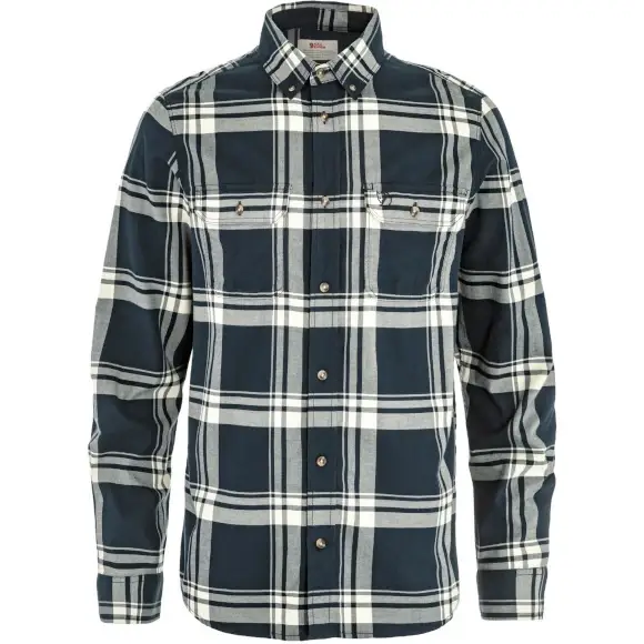 Nowy Koszula flanelowa męska Fjallraven Ovik Lite Flannel Shirt Dark Navy-Chalk White