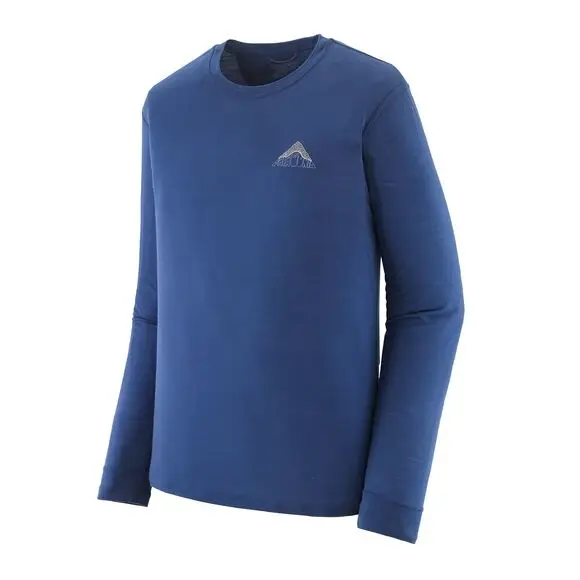 Ekspresowa dostawa Koszulka męska z długim rękawem Patagonia Capilene Cool Merino Blend Graphic Shirt Driftways Clement Blue