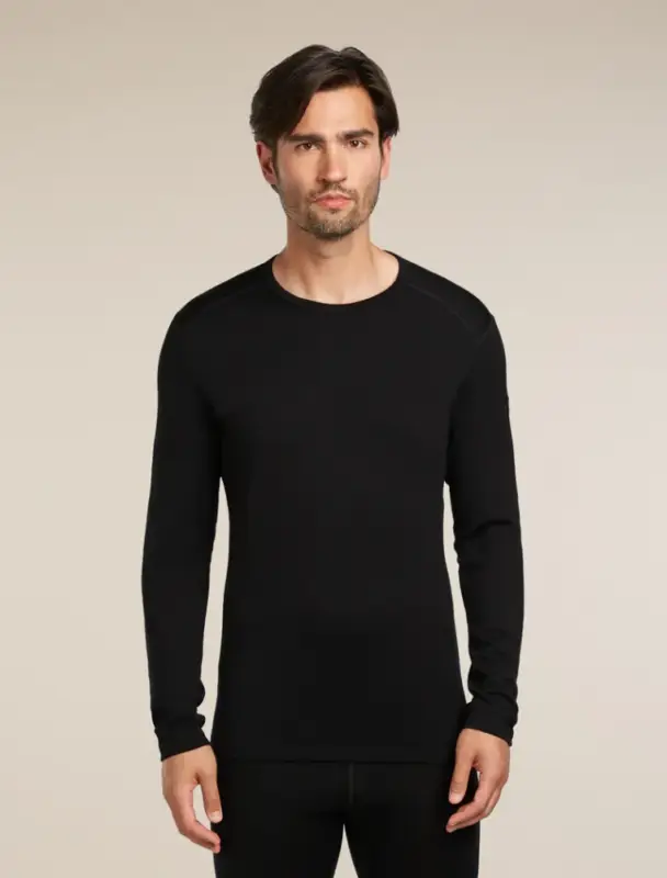Koszulka merino męska Icebreaker 260 Tech LS Crewe Black Wysoka jakość