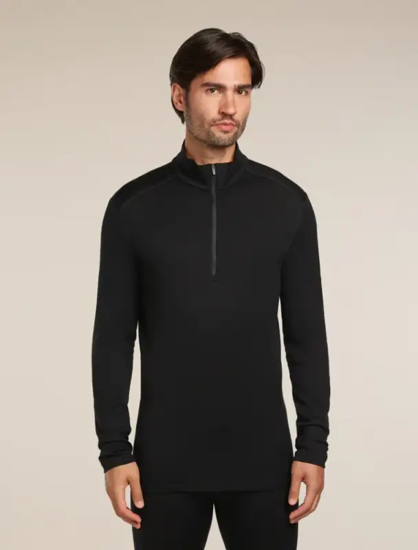 Koszulka merino męska Icebreaker 260 Tech LS Half Zip Black Ekspresowa dostawa