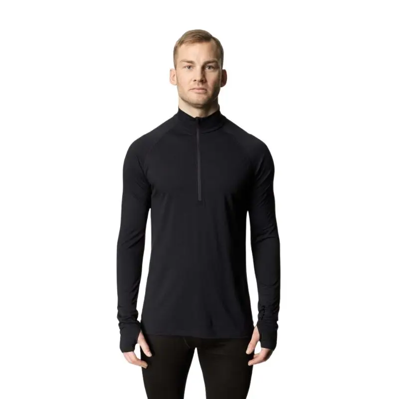 Ostatnie sztuki Męska koszulka Houdini Desoli Light Half Zip True Black