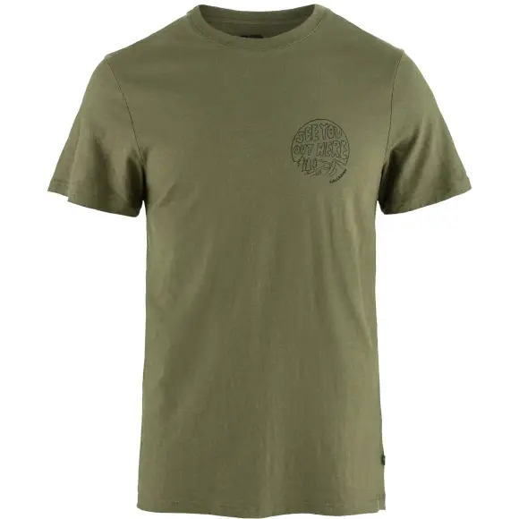 Koszulka Fjällräven Hemp Blend Out Here T-shirt Green Hit sprzedaży