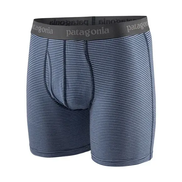 Bokserki męskie Patagonia Essential Boxer Briefs 6" Fathom Stripe New Navy Oferta czasowa