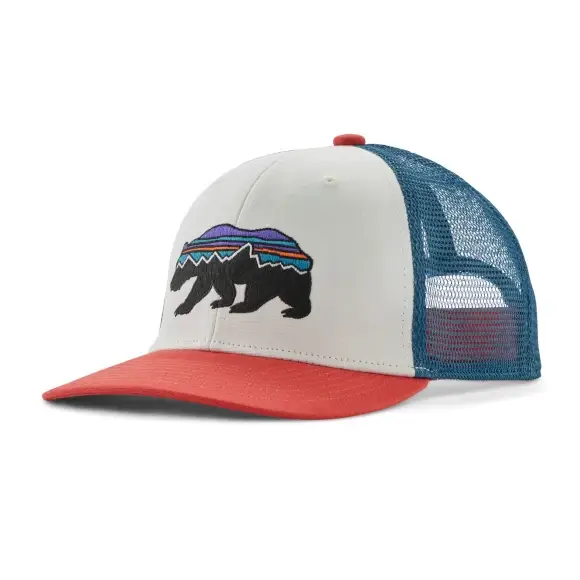 Szybka dostawa Dziecięca czapka z daszkiem Patagonia Kids Trucker Hat Fitz Roy Bear: Birch White