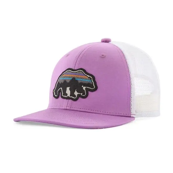 Najlepsza cena Dziecięca czapka z daszkiem Patagonia K's Trucker Hat Back for Good Bear Brisk Purple