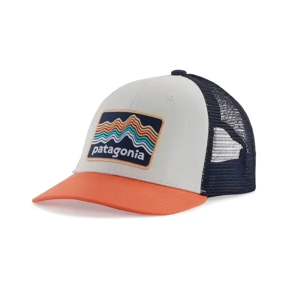 Niska cena Dziecięca czapka z daszkiem Patagonia Kids Trucker Hat Ridge Rise Stripe: Coho Coral