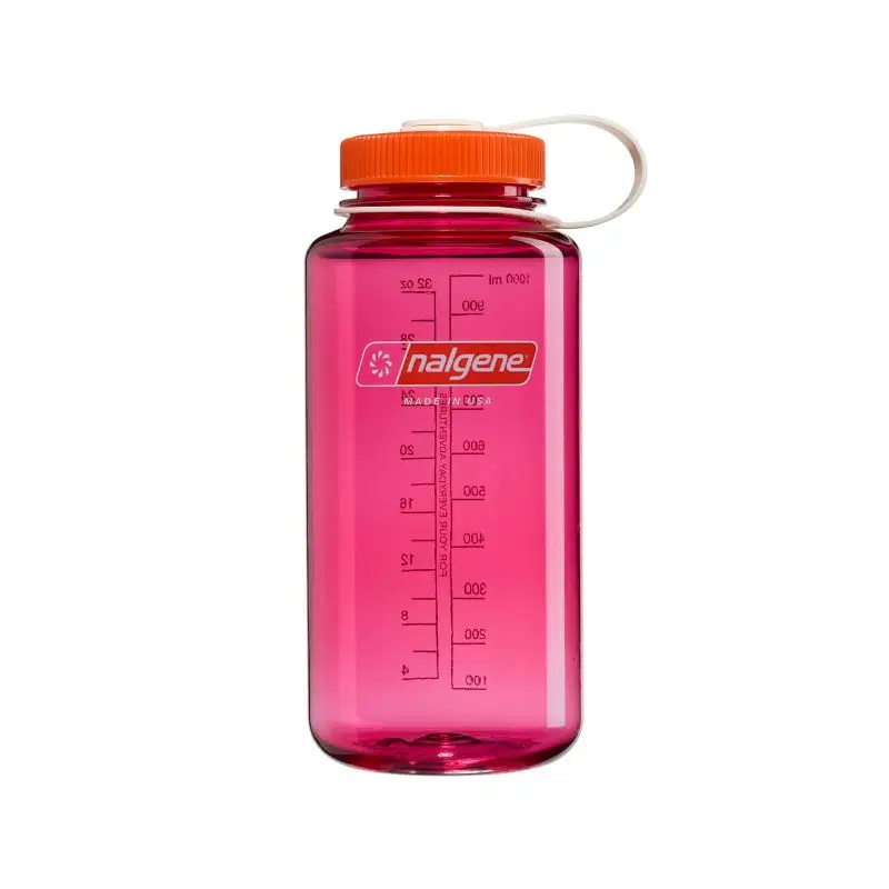 Szybka dostawa Butelka turystyczna Nalgene 32 oz Wide Mouth Sustain Water Bottle Fuchsia Purple w/Flame