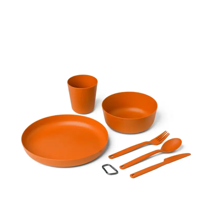 Bezpieczne zakupy Zestaw naczyń turystycznych Sea to Summit Camp Dinnerware Set 6P Burnt Orange