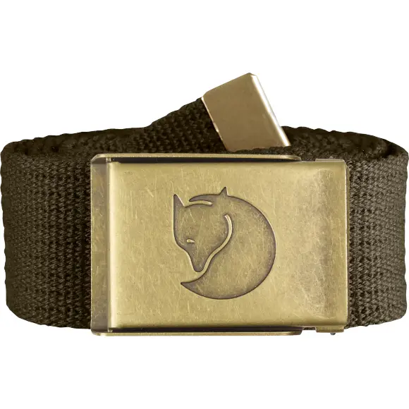 Pasek do spodni Fjallraven Canvas Brass Belt Dark Olive Bezpieczna płatność