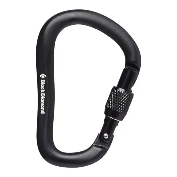 Łatwy zwrot Karabinek HMS Black Diamond RockLock Screwgate czarny