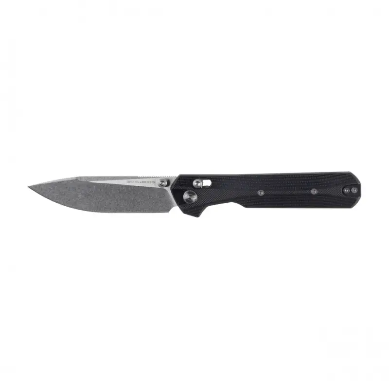 KNIVESPL - Nóż składany The First Sandvik 14C28N, czarne G10, Stonewashed/Satin Popularny