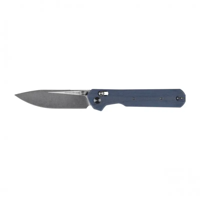 Bezpieczne zakupy KNIVESPL - Nóż składany The First Sandvik 14C28N, niebieskie G10, Stonewashed/Satin