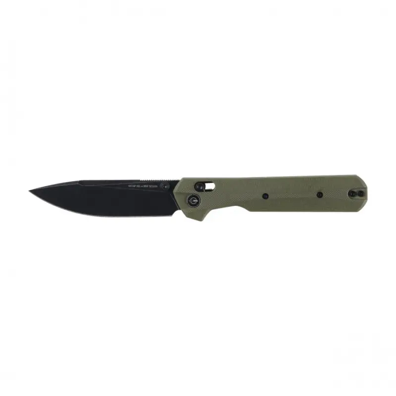 KNIVESPL - Nóż składany The First Sandvik 14C28N, zielone G10, czarna powłoka PVD Dostępne od ręki