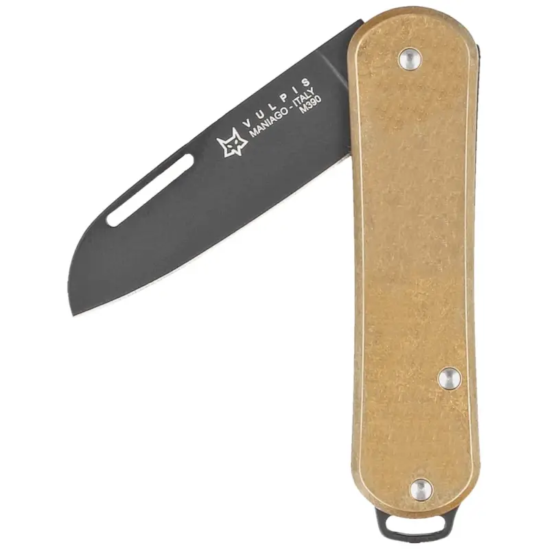 Popularny Scyzoryk Fox Vulpis Brass, Black M390 (FX-VP108 OTB)