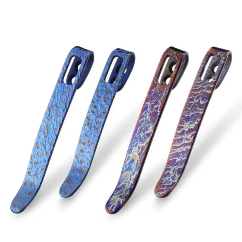 Klips Civivi 4 sztuki 50 mm / 55 mm Flamed Blue / Purple / Golden Titanium, bez śrub (T002C) Oferta limitowana