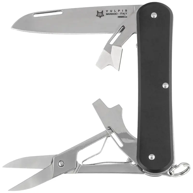 Darmowy zwrot Scyzoryk Fox Vulpis Black Aluminium, Polished N690 (FX-VP130-F4 BK)
