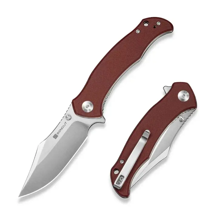 Sencut - Nóż składany Tauron Burgundy G10, Satin D2 (S25060-2) Super okazja