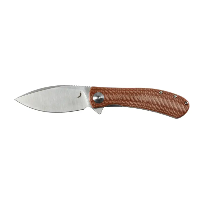 Premium Trollsky Knives - Nóż Składany Mandu EVO MTE007 Liner Lock Satin 14C28N, Brown Micarta