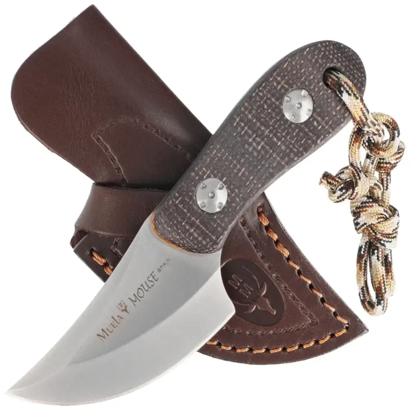Tani Nóż Muela Mouse-7M Brown Micarta, Satin 14C28N