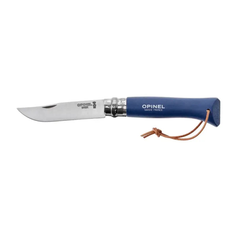 Nóż Opinel Colorama 08 inox grab niebieski z rzemieniem w etui Niska cena