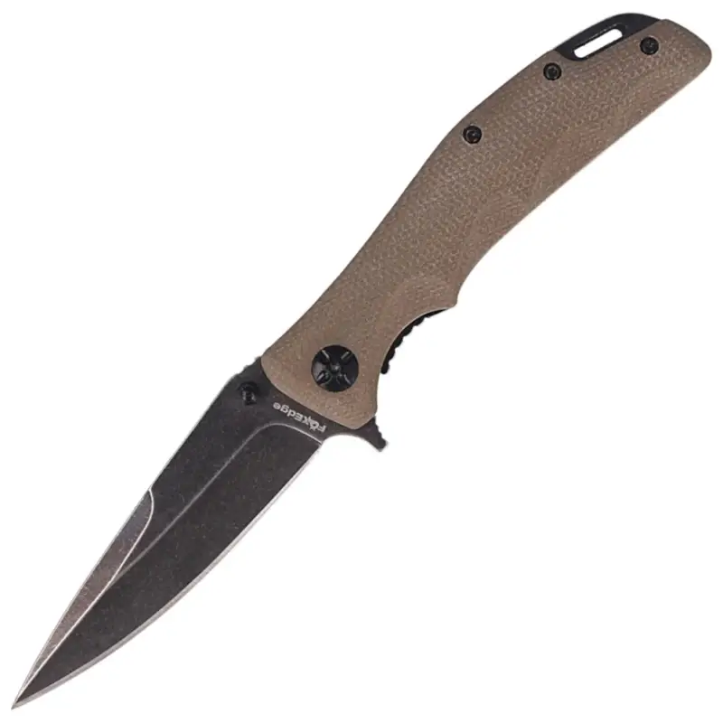 Nóż składany FOX Edge Mandatory Fun Tan Micarta, Stonewashed (FE-025) Wyprzedaż