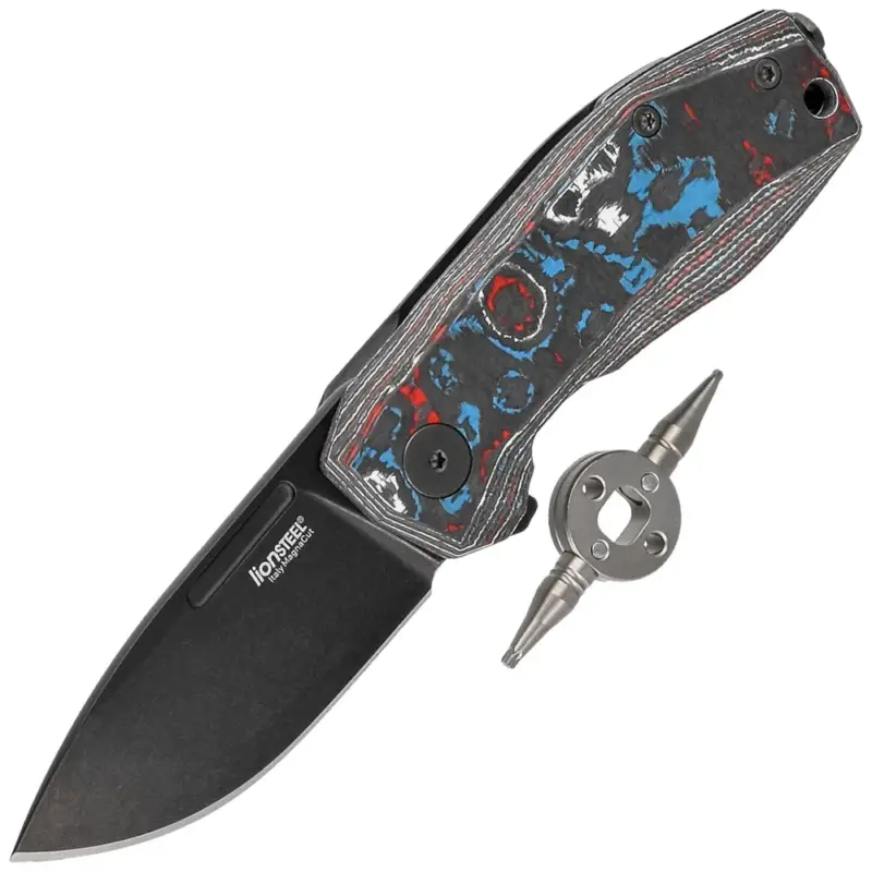 Bezpieczne zakupy Nóż składany LionSteel NanoNebula Fat Carbon, Old Black MagnaCut (NA01 NB)