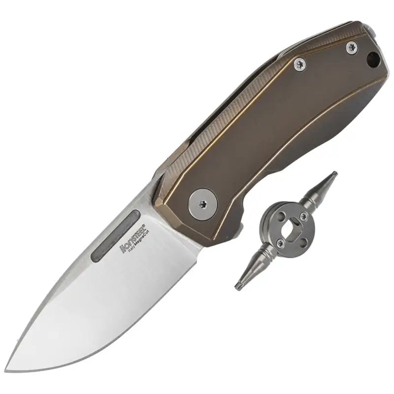 Nóż składany LionSteel Nano Bronze Titanium, Satin CPM MagnaCut (NA01 BR) Wybór klientów