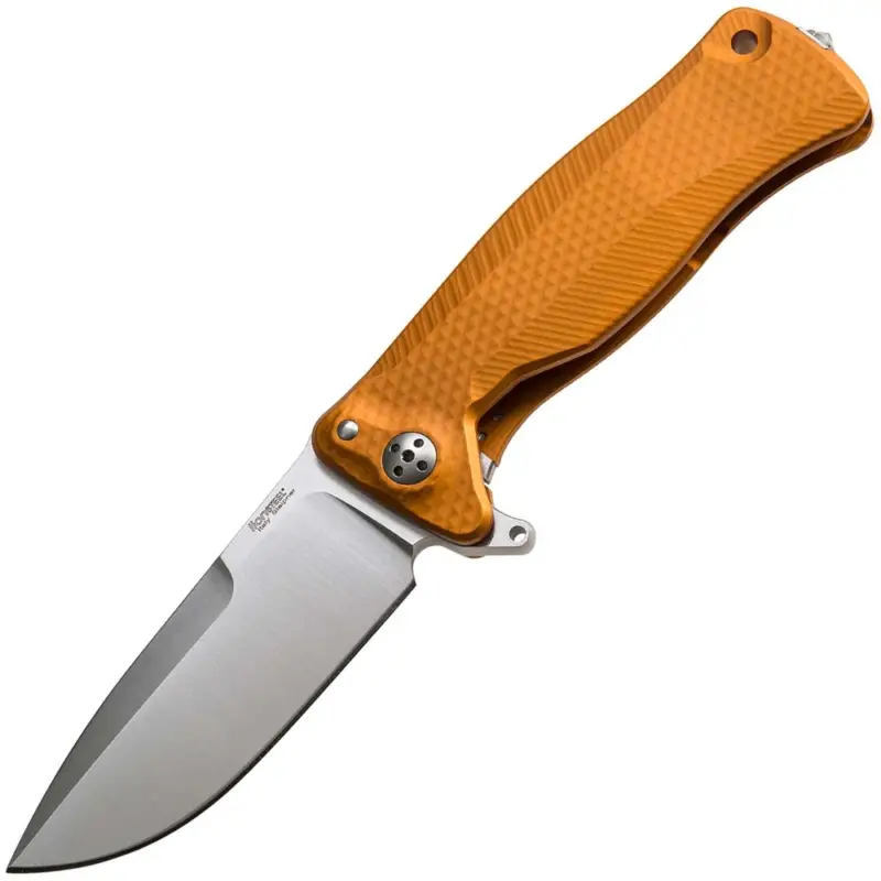 Oferta limitowana Nóż składany LionSteel SR11 Orange Aluminium, Satin Sleipner by Molletta (SR11A OS)