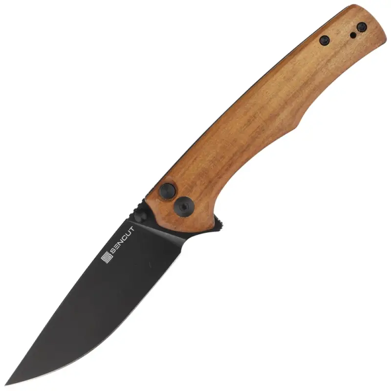 Premium Nóż składany Sencut Crowley Guibourtia Wood, Black Stonewashed D2 (S21012-5)