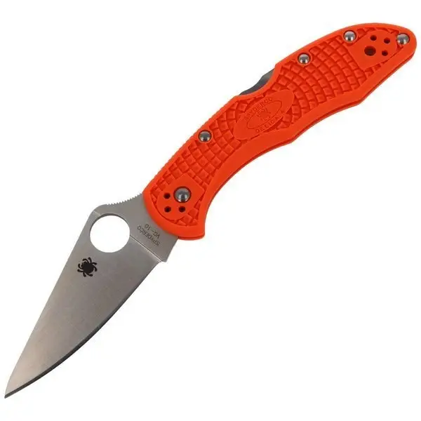 Tani Nóż składany Spyderco Delica 4 FRN Orange Flat Ground Plain (C11FPOR)