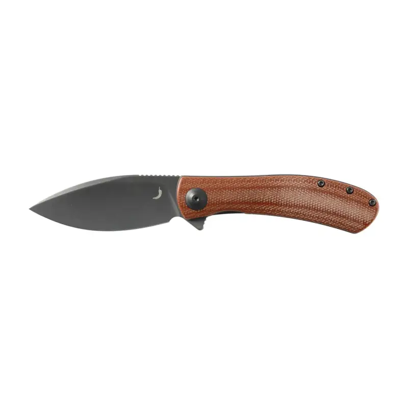 Trollsky Knives - Nóż składany Mandu EVO by Michał Sielicki Grey Stonewashed 14C28N, Brown Micarta Szybka dostawa
