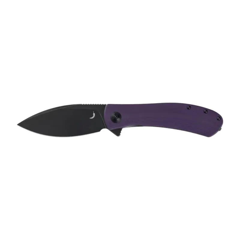 Trollsky Knives - Nóż Składany Mandu XL MT022-XL Liner Lock Black 14C28N Purple G10 Ostatnie sztuki